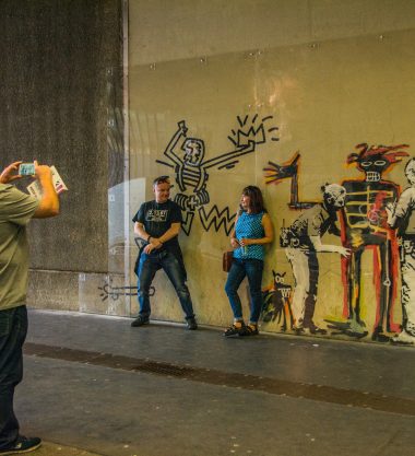 Banksy has painted Basquiat