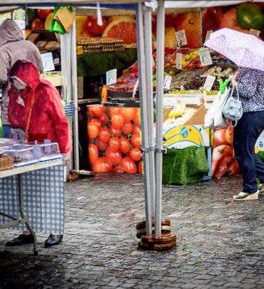 Enfield Market on a rainy day
